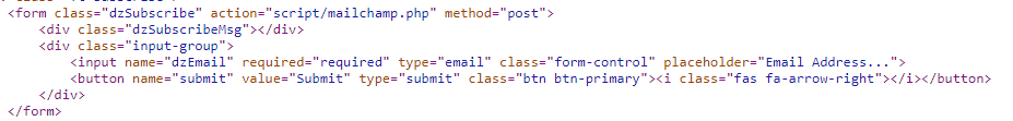 Subscribe HTML